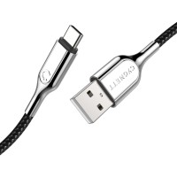Cygnett Armoured Braided USB-A naar USB-C 60W oplaadkabel 2 meter - Zwart