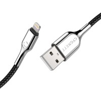 Cygnett Armoured Braided USB-A naar Apple Lightning 12W oplaadkabel 1 meter - Zwart