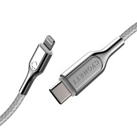 Cygnett Armoured Braided USB-C naar Apple Lightning 12W oplaadkabel 2 meter - Wit