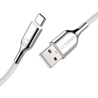 Cygnett Armoured Braided USB-A naar USB-C 60W oplaadkabel 2 meter - Wit