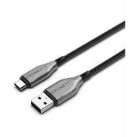 Cygnett Armoured Braided USB-A naar USB-C 12W oplaadkabel 1 meter - Zwart