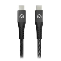 Mobilize Strong Nylon USB-C naar USB-C 100W oplaadkabel 2 meter - Zwart