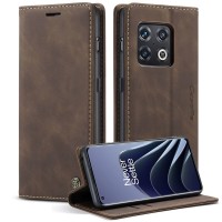 CASEME Retro Wallet Case voor OnePlus 10 Pro - Donkerbruin