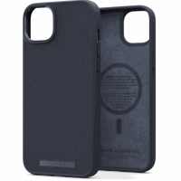 Njord byELEMENTS Genuine Echt Leren Back Cover met MagSafe voor Apple iPhone 14 - Zwart