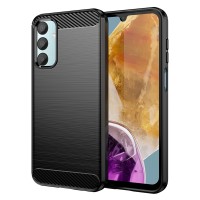 Techsuit Carbon Silicone Back Cover voor Samsung Galaxy M15 - Zwart