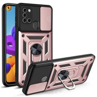 Techsuit Camshield Back Cover voor Samsung Galaxy A21s - Roségoud