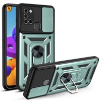 Techsuit Camshield Back Cover voor Samsung Galaxy A21s - Groen
