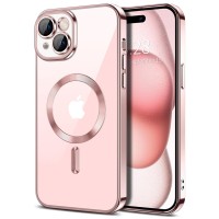 Techsuit Luxury Crystal Back Cover hoesje met MagSafe voor Apple iPhone 15 - Roze