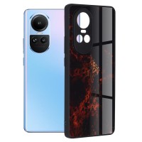 Techsuit Glaze Back Cover voor Oppo Reno10/Reno10 Pro - Red Nebula