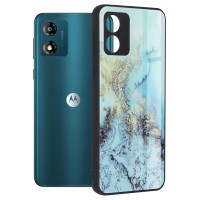 Techsuit Glaze Back Cover voor Motorola Moto E13 - Blue Ocean