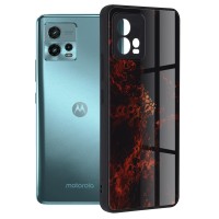 Techsuit Glaze Back Cover voor Motorola Moto G72 - Red Nebula