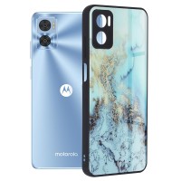 Techsuit Glaze Back Cover voor Motorola Moto E22i / Moto E22 - Blue Ocean