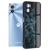 Techsuit Glaze Back Cover voor Motorola Moto E22i / Moto E22 - Blue Nebula