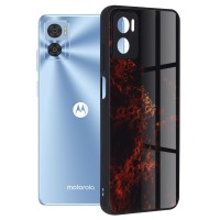 Techsuit Glaze Back Cover voor Motorola Moto E22i / Moto E22 - Red Nebula