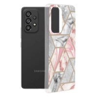 Techsuit Marble Back Cover voor Samsung Galaxy A53 - Pink Hex
