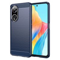 Techsuit Carbon Silicone Back Cover voor Oppo A98 - Blauw