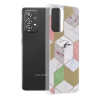 Techsuit Marble Back Cover voor Samsung Galaxy A52 4G/5G / A52s - Purple Hex