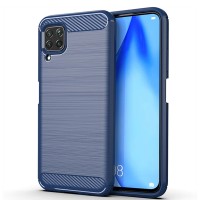 Techsuit Carbon Silicone Back Cover voor Huawei P40 Lite - Blauw