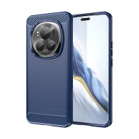Techsuit Carbon Silicone Back Cover voor HONOR Magic6 Pro - Blauw