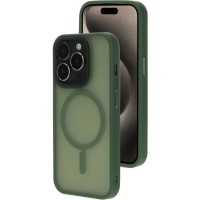 Mobiparts Hardcover Back Cover hoesje met MagSafe voor Apple iPhone 15 Pro - Donkergroen