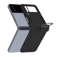 Techsuit Shield Silicone Back Cover voor Samsung Galaxy Z Flip 4 - Zwart