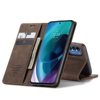 CASEME Retro Wallet Case voor Motorola Moto G71 5G - Donkerbruin