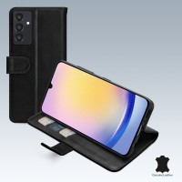 Mobilize Echt Leren Wallet Case voor Samsung Galaxy A25 - Zwart