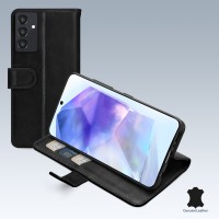 Mobilize Echt Leren Wallet Case voor Samsung Galaxy A55 - Zwart