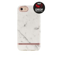 Richmond & Finch Freedom Series Back Cover voor Apple iPhone 6/6S/7/8 / iPhone SE 2022/2020 - White Marble/Rose Gold