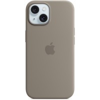 Apple Silicone Back Cover met MagSafe voor Apple iPhone 15 - Clay