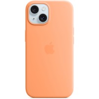 Apple Silicone Back Cover met MagSafe voor Apple iPhone 15 - Sorbet Orange