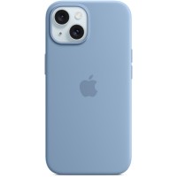 Apple Silicone Back Cover met MagSafe voor Apple iPhone 15 - Winter Blue