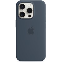 Apple Silicone Back Cover met MagSafe voor Apple iPhone 15 Pro - Storm Blue