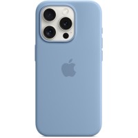 Apple Silicone Back Cover met MagSafe voor Apple iPhone 15 Pro - Winter Blue