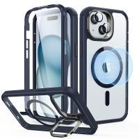 ESR Armor Tough Kickstand 360 Case met MagSafe voor Apple iPhone 15 - Donkerblauw