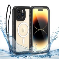 Shellbox Waterproof IP68 hoesje met MagSafe voor Apple iPhone 14 Pro - Zwart