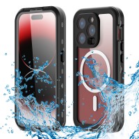 Shellbox Waterproof IP68 hoesje met MagSafe voor Apple iPhone 15 Pro - Zwart
