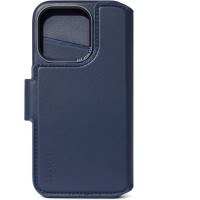 Decoded Detachable Echt Leren Wallet Case hoesje voor Apple iPhone 15 Pro Max - Navy