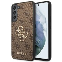 Guess 4G Big Metal Logo Hard Case Back Cover voor Samsung Galaxy S22 Plus - Bruin