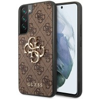 Guess 4G Big Metal Logo Hard Case Back Cover voor Samsung Galaxy S23 Plus - Bruin