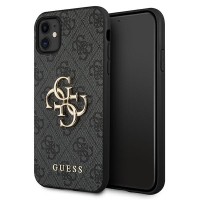 Guess 4G Big Metal Logo Hard Case Back Cover voor Apple iPhone 11 - Grijs