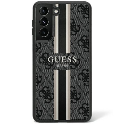 Guess 4G Printed Stripe Hard Case Back Cover voor Samsung Galaxy S23 Ultra - Zwart