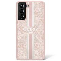 Guess 4G Printed Stripe Hard Case Back Cover voor Samsung Galaxy S23 Ultra - Roze