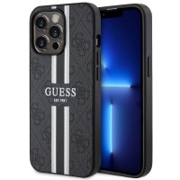 Guess 4G Printed Stripes Hard Case Back Cover met MagSafe voor Apple iPhone 13 Pro Max - Zwart