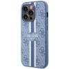 Guess 4G Printed Stripes Hard Case Back Cover met MagSafe voor Apple iPhone 14 Pro - Blauw