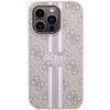 Guess 4G Printed Stripes Hard Case Back Cover met MagSafe voor Apple iPhone 14 Pro - Roze