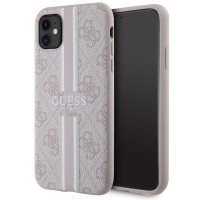 Guess 4G Printed Stripes Hard Case Back Cover met MagSafe voor Apple iPhone 11 / iPhone XR - Roze