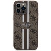 Guess 4G Printed Stripes Hard Case Back Cover met MagSafe voor Apple iPhone 15 Pro Max - Bruin