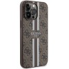 Guess 4G Printed Stripes Hard Case Back Cover met MagSafe voor Apple iPhone 15 Pro Max - Bruin