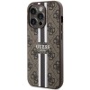 Guess 4G Printed Stripes Hard Case Back Cover met MagSafe voor Apple iPhone 15 Pro - Bruin